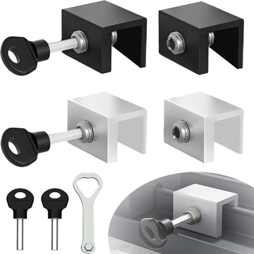 4 Stück Verstellbarer Schiebefensterbegrenzer WISIRENT, Verstellbares Schiebefenster Türschloss Fenster Sicherheitsschloss mit Schlüssel, Schiebefensterschlösser Stopper für Schiebetür und Fenster 4 Stück Verstellbarer Schiebefensterbegrenzer WISIRENT, Verstellbares Schiebefenster Türschloss Fenster Sicherheitsschloss mit Schlüssel, Schiebefensterschlösser Stopper für Schiebetür und Fenster von WISIRENT