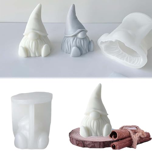 Silikonformen Gießformen Wichtel WISIRENT, Weihnachten Wichtel Silikonformen Diy Weihnachten Wichtel Kerzen Formen, 3D Silikonform Weihnachtsmann Gießform Wichtel Gips für Weihnachten, Halloween von WISIRENT