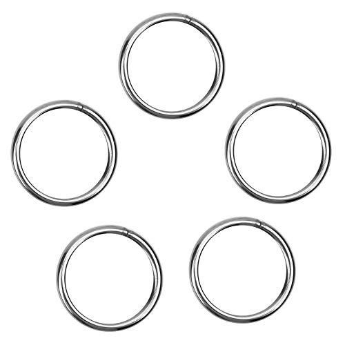 WISMURHI O - Ring Stahl, 5 Stück Edelstahl Ringe (geschweißt und poliert) - rostfreier Edelstahl | Rostschutz | robust und langlebig | Stahlringe sind vernickelt | Metallringe - 6x60 mm von WISMURHI