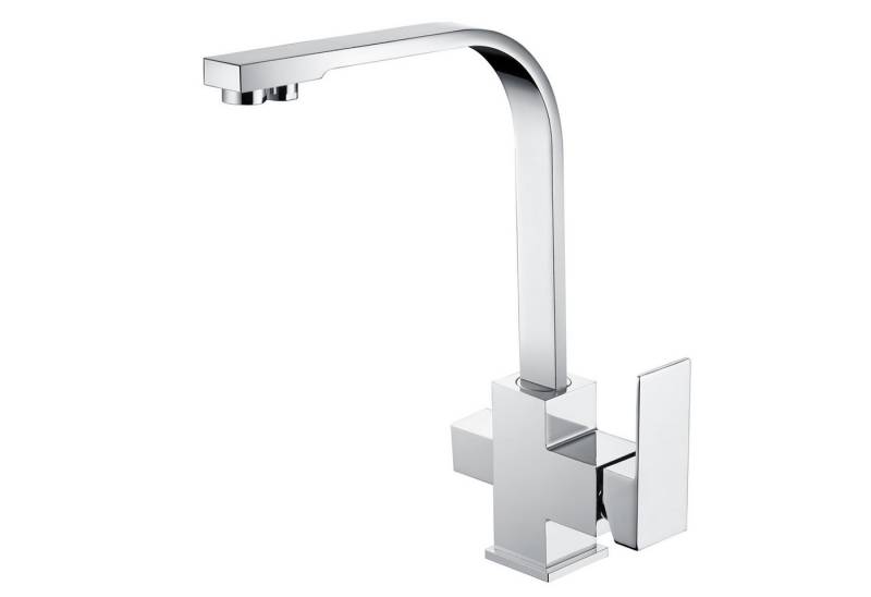 WISTUM Küchenarmatur 3 wege wasserhahn,Wasserhahn Küche,Chrom (Küchenarmatur zum Anschluss an Osmosefilter) Küchenarmatur 3 Wege Trinkwasserhahn Spültischarmatur 3 In 1 von WISTUM