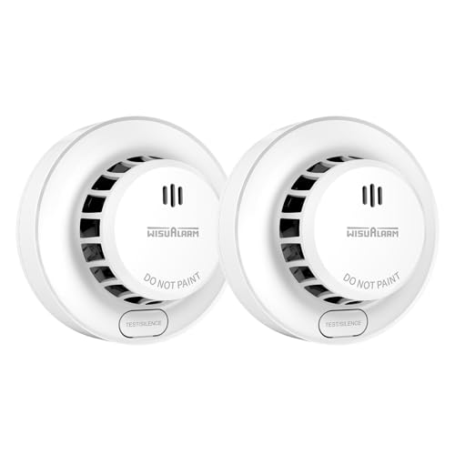 Rauchmelder 10 Jahre Lebensdauer, austauschbare 5-Jahres-Batterie, 85dB Alarm, Test- und Stummschaltfunktion, EN14604 (2 Stück) von WISUALARM