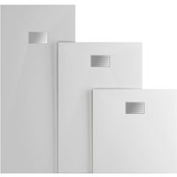Design Duschwanne Weiß Steinoptik Edelstahl Abflussrinne 160x90 cm von WITEN&NOCK