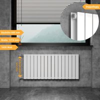 Design Heizkörper Flachheizkörper Paneelheizkörper mit seitlichen Anschlüssen Nabenabstand 550mm weiß doppellagig 600x1216mm 1630Watt - Witen&nock von WITEN&NOCK