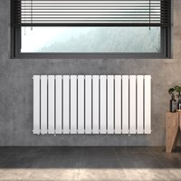 Designheizkörper Paneelheizkörper horizontal weiß für Wohnraum und Bad Höhe 600 mm Einlagig Breite 604 mm mit Anschluss-Set Chrom von WITEN&NOCK