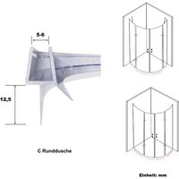 Duschdichtung gebogen für Viertelkreis -und Rundduschen unten Glasstärke 5 mm 6 mm Länge 50 cm von WITEN&NOCK