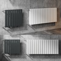 Witen&nock - Design Heizkörper Flachheizkörper mit Seitenanschluss Paneelheizkörper, Nabenabstand 500 mm, anthrazit, 55x60 cm, einlagig von WITEN&NOCK