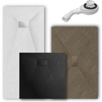 Witen&nock - smc Duschwanne Schieferoptik Duschtasse Extraflach Anti-Rutsch mit Ablaufgarnitur schwarz 90x90 cm Witen&nock - smc Duschwanne Schieferoptik Duschtasse Extraflach Anti-Rutsch mit Ablaufgarnitur schwarz 90x90 cm von WITEN&NOCK