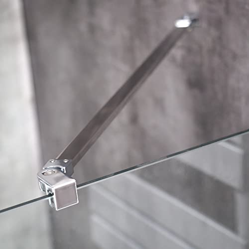 Stabilisationsstange für Duschwände 70 cm Duschkabinen Glasstäke 6 mm 8 mm 10 mm drehbar Haltestange Glas-Wand ‎Stabilisationsbügel aus Edelstahl Eckig Chrom Optik von WITEN&NOCK