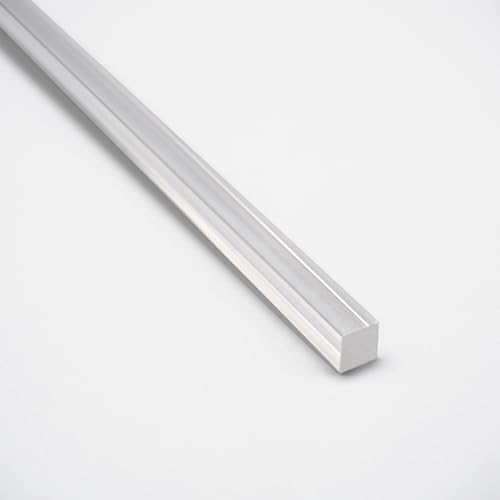 WITEN&NOCK 2 x 100cm Acryl quadratischer Stab Wasserabweiser klarer Acrylkunststoffstab Schwallschutz 10x10mm von WITEN&NOCK