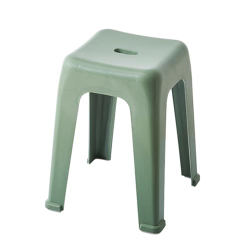 WITEN&NOCK 2er Set Design Badhocker Duschhocker Sitzhocker Badezimme Dusche Wohnzimmer Stuhl aus Kunststoff, 36x36x47cm,Grün von WITEN&NOCK