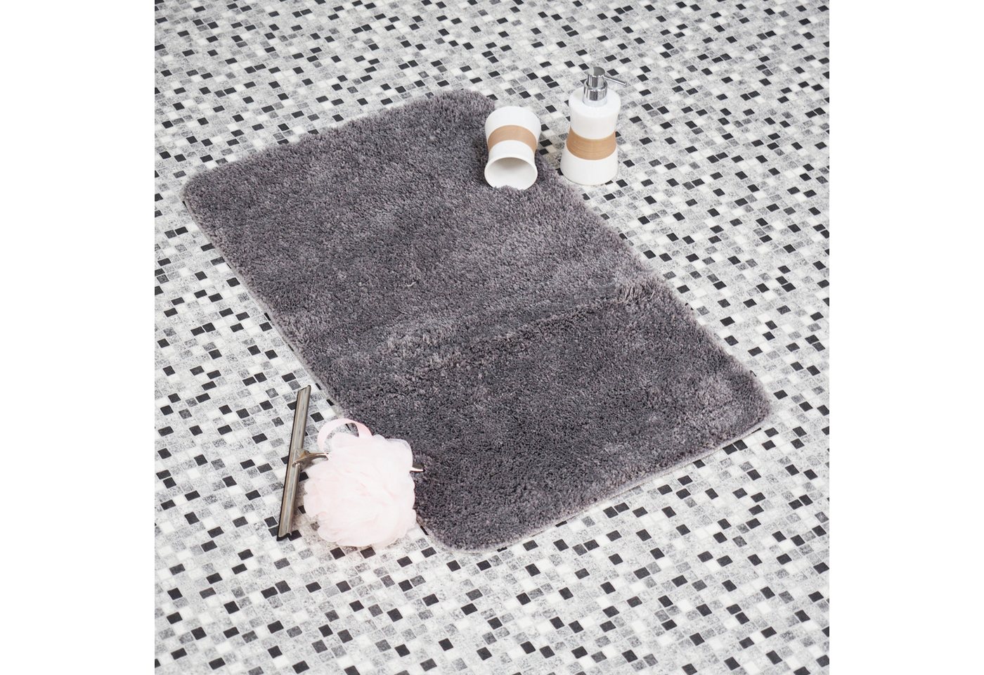 WITEN&NOCK Badematte Duschvorleger für Badezimmer Anti-Rutsch Waschbar Extra weich von WITEN&NOCK