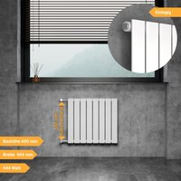 WITEN&NOCK Design Heizkörper Flachheizkörper Paneelheizkörper mit seitlichen Anschlüssen Nabenabstand 550mm weiß einlagig 600x604mm 444 Watt von WITEN&NOCK