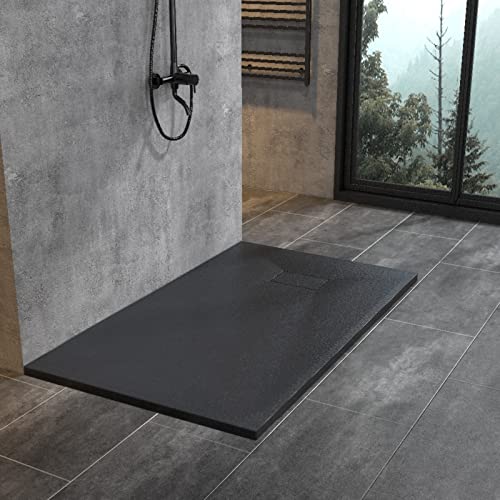 WITEN&NOCK SMC Duschwanne 140x90cm schwarz Brausewanne Duschtasse extra flache Steinoptik Antirutschfür Duschkabine Duschwand WITEN&NOCK SMC Duschwanne 140x90cm schwarz Brausewanne Duschtasse extra flache Steinoptik Antirutschfür Duschkabine Duschwand von WITEN&NOCK