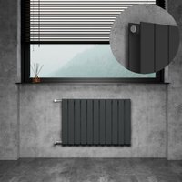 Witen&nock - Design Heizkörper Flachheizkörper Paneelheizkörper mit seitlichen Anschlüssen Nabenabstand 500mm Anthrazit Doppellagig 550x836mm 977Watt von WITEN&NOCK