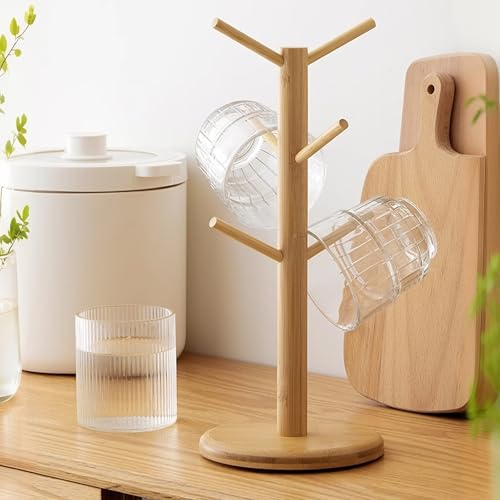 WITFAMILY Tassenhalter Stehend，Getränkehalter，Vertikaler Becherhalter Aus Holz，Tassenhalter Aus Holz，Für Küchentheke Tischplatte Kaffeetassenhalter von WITFAMILY