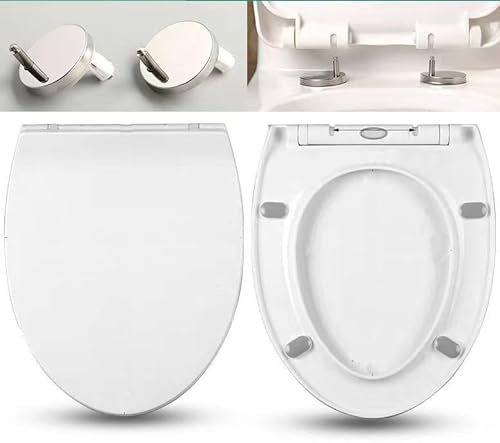 WITFAMILY Toilettensitz mit Soft-Close Funktion [Antibakteriell] Öval Toilettenbrille mit Schnellentnahme, Easy-Top-Montage, 300kg Belastbar, Duroplast Weiß, Für Standard WC Oval von WITFAMILY