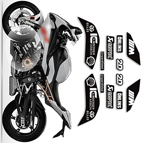 WITHWE Aufkleber Für BMW S1000RR 2019 2020 2021 2022 S1000rr Motorrad-Körperaufkleber, Reflektierender, Wasserdichter Aufkleber, Verkleidungszubehör (Color : B) von WITHWE