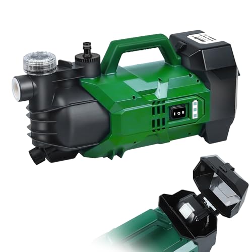 Witlight Akku Wasserpumpe für Makita Akku 18V (2.2 bar, 2800 L/h Fördermenge, 22m Förderhöhe), Akku Gartenpumpe mit 2-stufiger Fördermenge für Bewässerung (Ohne Akku) von WITLIGHT