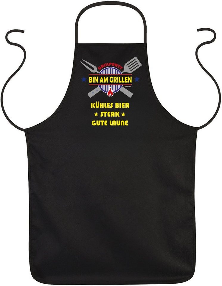 WITORU Grillschürze Pflegeleichte Grillschürze für Männer & Frauen - Bin am Grillen, (1-tlg) von WITORU