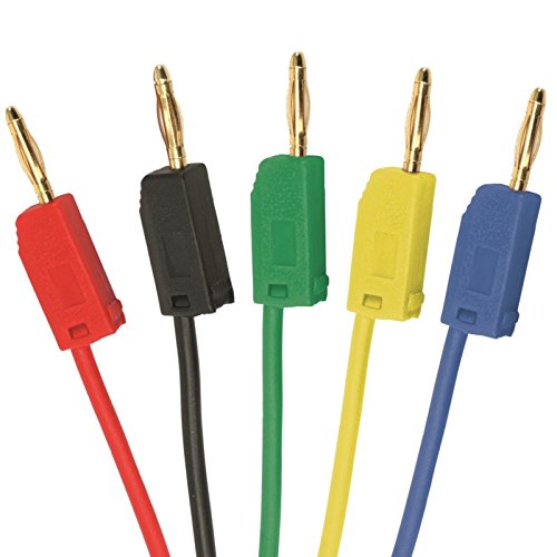 WITTKO-Elektronik Messleitungen-Set, mit 2mm Bananensteckern, 0,5m, rot/schwarz/gelb/blau/grün von WITTKO-Elektronik