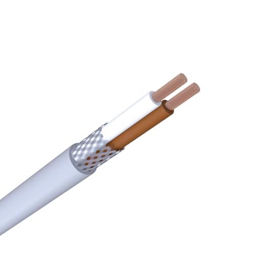 WITTKOWARE LiYCY 2x0,75mm² Elektronik-Steuerleitung mit Geflecht Abschirmung, Kupfer, Mantelfarbe grau, Kabellänge 10m von WITTKOWARE