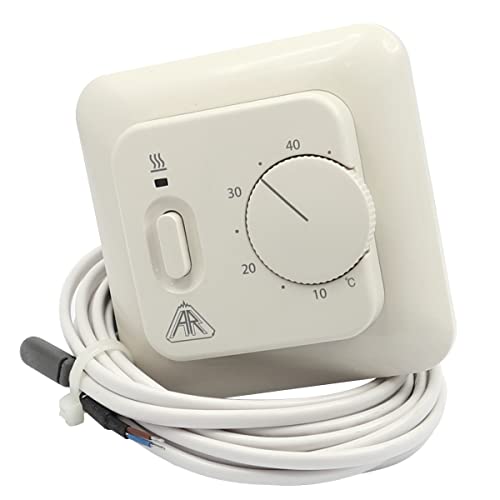 WITTKOWARE Fussbodenheizung-Thermostat mit Drehregler und Schalter, für UP Doseneinbau, komplett mit Bodenfühler, manuell, 16A/230V~, cremeweiß von WITTKOWARE