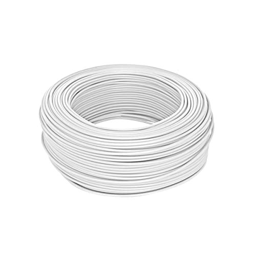 WITTKOWARE 1,5mm² H07V-K PVC Einzeladerleitung, Kabel feindrähtig (flexibel), Länge 100m, Farbe weiß von WITTKOWARE
