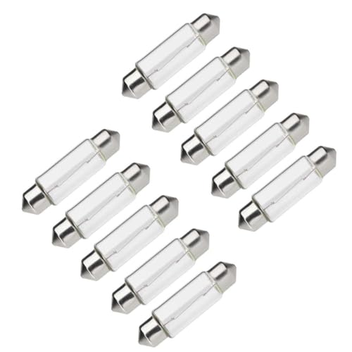 WITTKOWARE 10 Stück Soffitten-Lampe in Röhrenform, 8x31mm, S7, 18V, 3W, warmweiß (z.B. für Sprechanlage, Skalenlampe, Hintergrundbeleuchtung) von WITTKOWARE