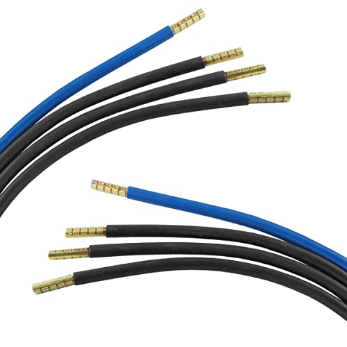 WITTKOWARE 10mm² Zählerschrank/Elektroverteilung Verdrahtungssatz mit Aderendhülsen anschlussfertig gecrimpt (maschinelle Profipressung), Kabellängen 38cm (3x schwarz) & 43cm (blau) von WITTKOWARE