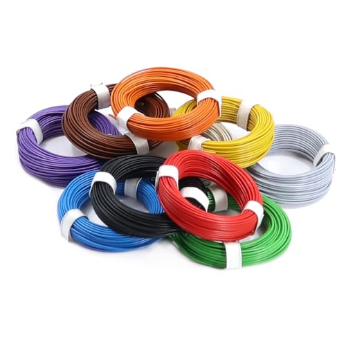 WITTKOWARE 10x10m Ringe Elektronik Schaltlitzen-Sortiment, 0,14mm², flexibel, 10 Farben von WITTKOWARE