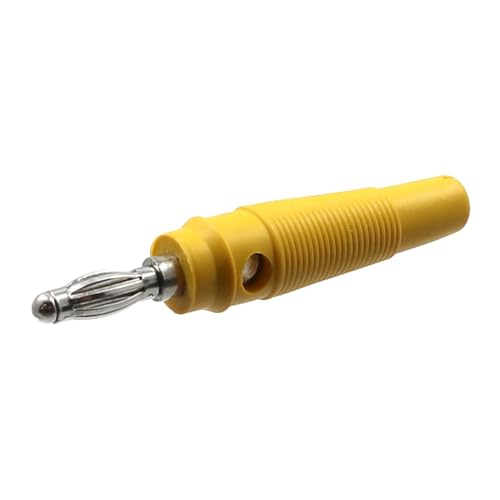 WITTKOWARE 4mm Bananenstecker mit trittfester Griffhülse, Schraub-/Lötanschluss, Farbe gelb von WITTKOWARE