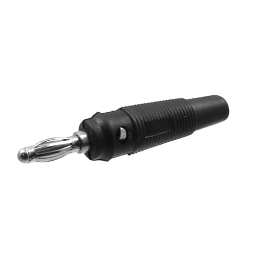 WITTKOWARE 4mm Bananenstecker mit trittfester Griffhülse, Schraub-/Lötanschluss, Farbe schwarz von WITTKOWARE