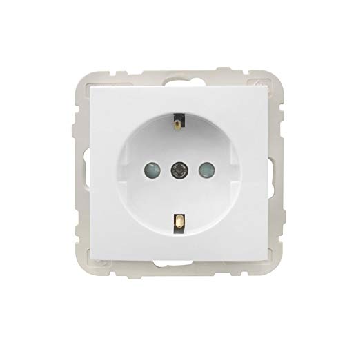 WITTKOWARE Elektroinstallation Schalter-/Steckdosenprogramm LOGUS 90 signalweiß, Schutzkontakt-Steckdose, 16A/230V~, mit Steckklemmen und Berührungsschutz von WITTKOWARE