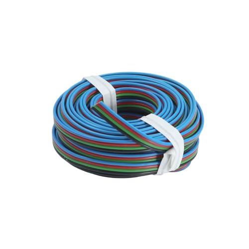 WITTKOWARE Elektronik Flachbandleitung mit farbigen Adern, flexibel (4x0,25mm², blau/rot/grün/schwarz, RM1,27mm, 5m) von WITTKOWARE