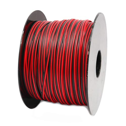 WITTKOWARE Flachleitung (Zwillingslitze), 2x0,14mm², 100m Spule, rot/schwarz von WITTKOWARE