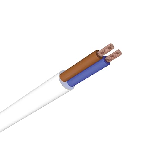 WITTKOWARE H03VV-F 2x0,75mm² PVC Schlauchleitung (Elektroleitung), Mantelfarbe weiß, Kabellänge 50m von WITTKOWARE