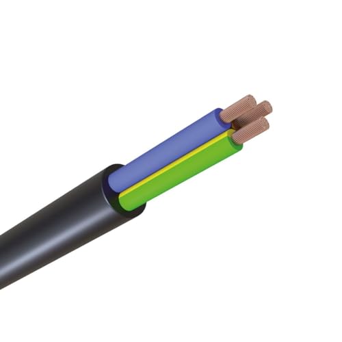 WITTKOWARE H03VV-F 3x0,75mm² PVC Schlauchleitung (Elektroleitung), Mantelfarbe schwarz, Kabellänge 50m von WITTKOWARE