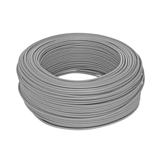 WITTKOWARE 0,75mm² H05V-K PVC Einzeladerleitung, Schaltlitze feindrähtig (flexibel), Kabellänge 100m, Farbe grau von WITTKOWARE