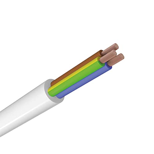 WITTKOWARE H05V2V2-F PVC Schlauchleitung wärmebeständig, 3G1,0mm², weiß, Meterware (max. 1000m am Stück) von WITTKOWARE
