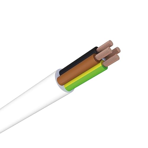 WITTKOWARE H05VV-F 4x1,50mm² PVC Schlauchleitung (Elektroleitung), Mantelfarbe weiß, Kabellänge 50m von WITTKOWARE