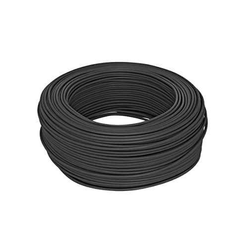WITTKOWARE 1,5mm² H07V-K PVC Einzeladerleitung, Kabel feindrähtig (flexibel), Länge 100m, Farbe schwarz von WITTKOWARE