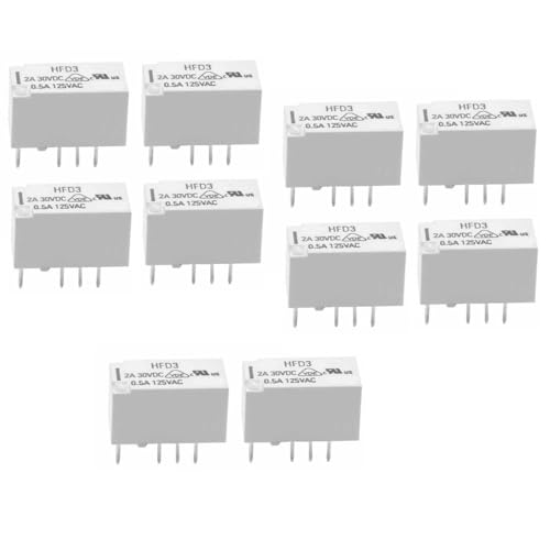 WITTKOWARE HFD3/005 PCB Subminiatur-Signalrelais mit 2 Wechsler-Schaltkontakten (2A/30V-, 0,5A/115V~), Spulenspannung 5V/DC, 10 Stück von WITTKOWARE