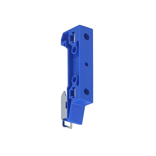 WITTKOWARE Adapter/Halterung für 35mm DIN-Hutschiene, 2X Gewinde M4, Kunststoff, Farbe blau von WITTKOWARE