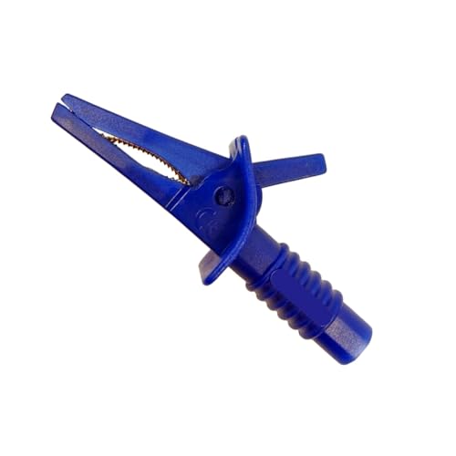 WITTKOWARE Krokodilklemme für Messung/Stromversorgung, mit 4mm Sicherheitsbuchse, 85mm, 10A, 600V CAT III (1000V CAT II), blau von WITTKOWARE