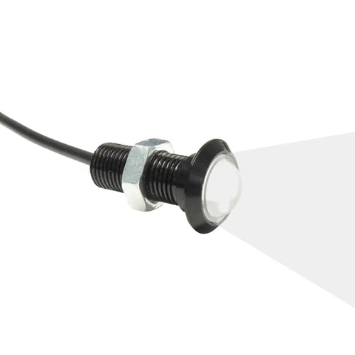 WITTKOWARE LED-Einbauleuchte aus Aluminium, schwarz, Ø 18mm (Einbaudurchmesser 10mm), 12V/DC (9,5-13,8V), 1,2W, Leuchtfarbe kaltweiß von WITTKOWARE