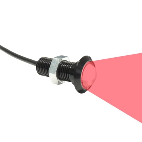 WITTKOWARE LED-Einbauleuchte aus Aluminium, schwarz, Ø 18mm (Einbaudurchmesser 10mm), 12V/DC (9,5-13,8V), 1,2W, Leuchtfarbe rot von WITTKOWARE