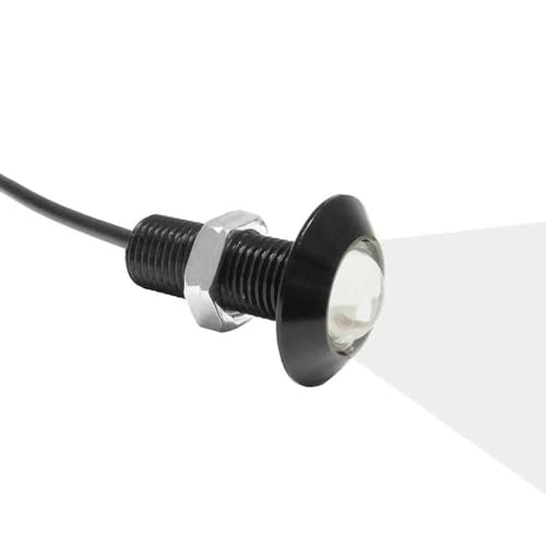 WITTKOWARE LED-Einbauleuchte aus Aluminium, schwarz, Ø 22mm (Einbaudurchmesser 10mm), 12V/DC (9,5-13,8V), 1,2W, Leuchtfarbe kaltweiß von WITTKOWARE