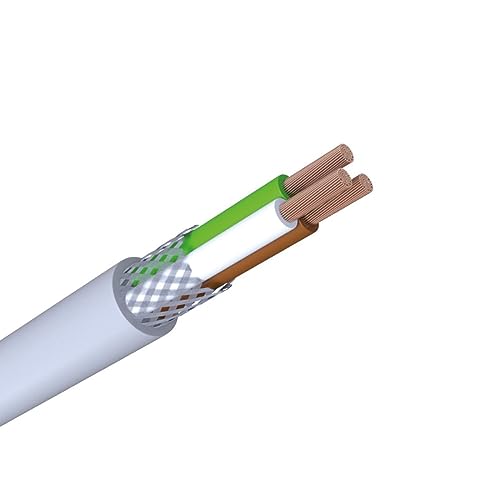 WITTKOWARE LiYCY 3x0,50mm² Elektronik-Steuerleitung mit Geflecht Abschirmung, Kupfer, Mantelfarbe grau, Kabellänge 10m von WITTKOWARE