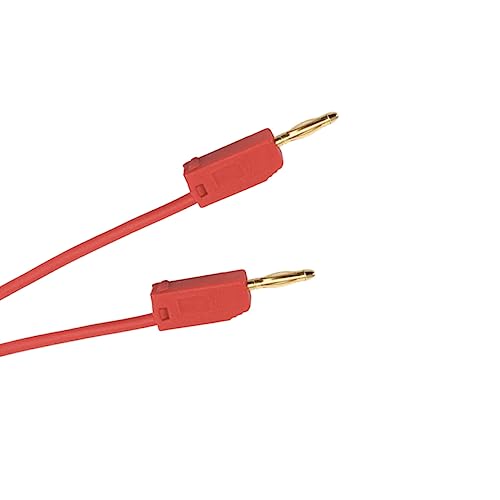 WITTKOWARE Messleitung mit beidseitigen 2mm Bananensteckern (durchkontaktierbar), Kabellänge 0,25m, Farbe rot von WITTKOWARE