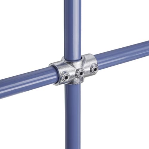 WITTKOWARE Rohrverbinder aus verzinktem Temperguss, für Rohr-Außendurchmesser 48,3mm (1½"), Formteil: Kreuzverbinder mit Durchgang von WITTKOWARE